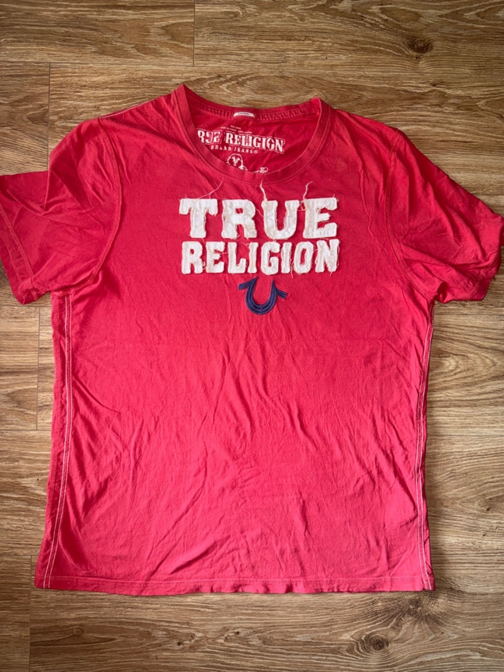 True Religion Men’s Red Logo Crewneck T-Shirt